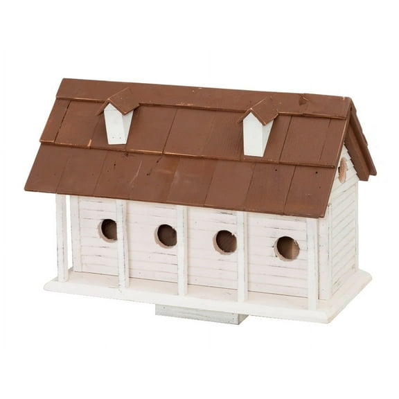 CC Outdoor Living 24" White and Brown Bird-In Hand Martinsburg Manor Outdoor Garden Bird House