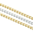 thumbnail image 4 of Cadena de bordillo Uxcell de 33 pies en total, cadena de eslabones cubanos retorcidos con carrete de 9 x 6 x 1.5 mm para hacer joyas, dorado plateado, 4 of 6