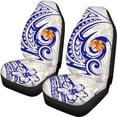 thumbnail image 4 of KUIFORTI Automotive Seat Cover Blue Hawaiian Hibiscus Breathable Universal Car Seat Covers Full Set of 4 Pieces, Interior Cover for Car Truck Van, 4 of 6