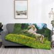 thumbnail image 2 of Balery Horse Rearing Up In The Field Manta de Franela con Dibujo, Lujo Ultra Suave y Cálido, Antipelusa y Resistente a las Arrugas para Cama, Sofá, Camping -80"x60", 2 of 6