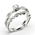 thumbnail image 3 of Infinity Loop 1.00 Carat Round Cut Diamond Moissanite Engagement Ring, Twisted Wedding Band in 925 Sterling Silver With 18k White Gold Plating, Bridal Set, Matching Band, Anniversary, 3 of 4