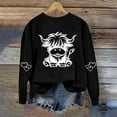 thumbnail image 2 of successthop Sweatshirts for Women Western Cow Crewneck Long Sleeve Sweater Pullover Tops Casual Print Stylish Outwear, 2 of 6