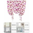 thumbnail image 6 of Red Pink Leaves Tie Up Curtains for Window, Thermal Insulated Balloon Shade Adjustable Rod Pocket Curtains Valance Panels for Kitchen Bathroom Cafe 52 x 45 Summer Botanical Pastoral Plants, 6 of 6