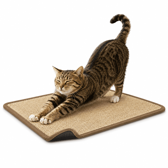 Himonut Carpeted Sisal Cat Scratching Mat with Sisal Pad 23.6 x 15.7 in
