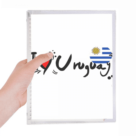 i love uruguay word flag love heart illustration notebook loose diary refillable journal statiry