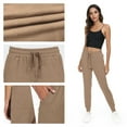 thumbnail image 5 of Aiyino Women's Joggers Pants Active Sweatpants Cotton Tapered Workout Yoga Lounge Track Pants with Pockets,Khaki XL, 5 of 9