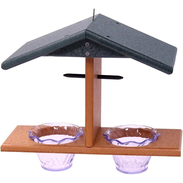 AmishMade Oriole Bird Feeder, DoubleCup Jelly Oriole Feeder with Pegs