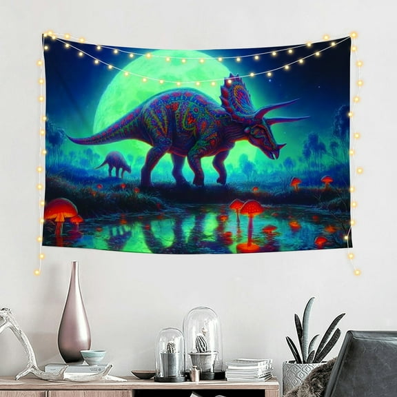 RKSupls Dinosaur Blacklight Tapestry, Home Tapestry Suitable for Hanging for Decorative Wall Hanging, Decorative Bedroom, Living Room Decoration - 60*40in