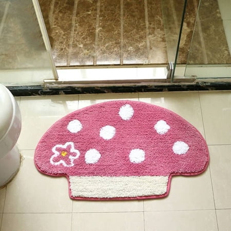 Cute Funny Bath Mat for Bathroom Soft Pink Mushroom Non-Slip Bath Mats Bath Rugs Machine Washable Door Carpet for Doormats Tub Shower 20"x32" (20*32, Pink Mushroom)