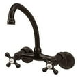 thumbnail image 2 of Kingston Brass Kingston 6-Inch Adjustable Center Wall Mount Kitchen Faucet Oil Rubbed Bronze, 2 of 4