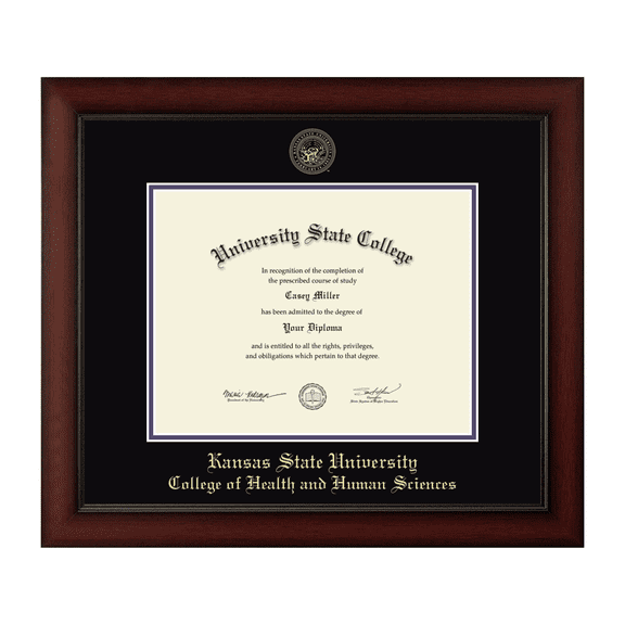 Framerly - K-State Health Diploma Frame with Black and Purple Mat