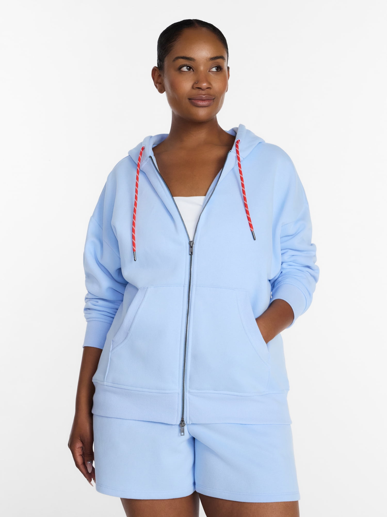 Athletic Works Women's and Women's Plus Full Zip Fleece Hoodie, Sizes XS-4X