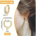 thumbnail image 2 of 10 pendientes de aro redondos con circonitas cúbicas y baño de oro de 18 quilates. Ideales para la fabricación de pendientes. Orificio: 1,5 mm., 2 of 6