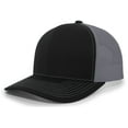 thumbnail image 2 of Pacific Headwear Contrast Stitch Trucker Snapback 104S Black/Graphite/Black Os, 2 of 2