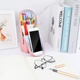 thumbnail image 6 of Standing Pencil Case with 2 Compartments, Magnetic Mobile Phone Holder Pen Bag, Large Capacity Storage Pouch, University Stationery Organizer for Adults & Teens(B), 6 of 8