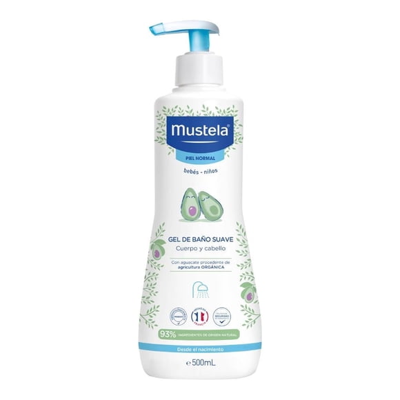 Gel de baño suave para cuerpo y cabello Mustela 500ML