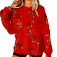 thumbnail image 2 of Xdegoge Valentine's Day Sweatshirt for Women Floral Print Long Sleeve Sweatshirts Oversized Crewneck Pullover Tops Dressy Cssual Blouses, 2 of 9