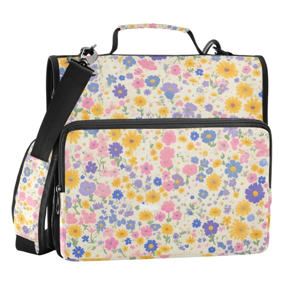 ALAZA Zipper Binder Floral-8 3 Ring Trapper Keeper File Folder Organizer Bag
