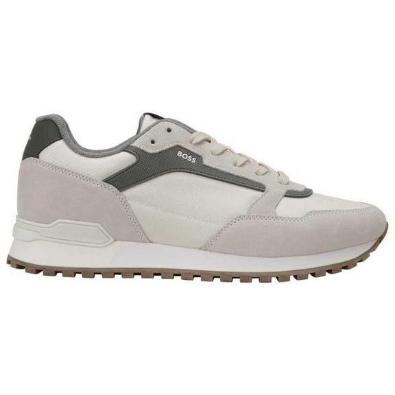 Hugo Boss Men's Parkour Suede Running Sneaker, Medium Grey