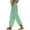 #Green, variant on DPTALR Women's Summer Casual Striped Printed Elastic Waist Slitted Pants with Pockets,Green,Size M