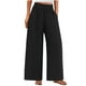 thumbnail image 1 of Pantalones de la Cintura Elástica de las Mujeres de Color Sólido Bolsillo Casual Pantalones de Moda 95% Poliéster 5% Spandex, Nuevos Pantalones Estirables para el Uso Diario, 1 of 9