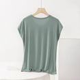 thumbnail image 3 of Sleep Shirts for Women Lounge Pajama Tops for Women Soft Modal V Neck Solid Color Casual Loose Pajamas Blouse, 3 of 5