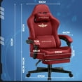 thumbnail image 2 of GTPLAYER Big & Tall Fabric Swivel Gaming Office Chair with Pocket Spring Cushion and Footrest, Red, 2 of 8