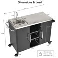 thumbnail image 2 of DTTRA 55.5" Outdoor Kitchen Island Grill Cart with Stainless Steel Sink, Black, 2 of 10