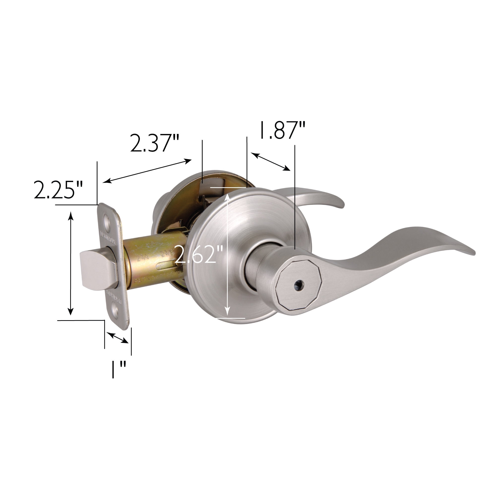Design House Springdale 8-Pack Universal Interior Bed/Bath Privacy Door Handle, Satin Nickel