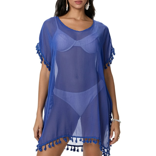 Argulvti Bikini de Plage pour Femmes, Tenue de Plage Couvre-Maillot à Franges, Robe d'Été pour Dames