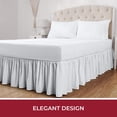 thumbnail image 3 of Mellanni Iconic Collection Ruffled Microfiber Bed Skirt 15" Drop, King, White, 3 of 7