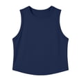 thumbnail image 6 of GUACER Sleeveless Crew Neck Crop Top for Women Fitted Ribbed Tank Top, Casual Soft Stretchy Basic Tee, 6 of 7