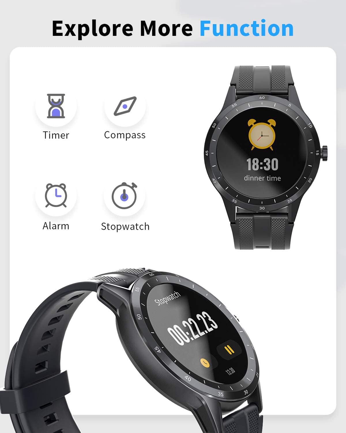 Virmee VG3 Fitness Tracker 42mm HD TFT Tuch Screen, Heart Rate, Sleep,  Blood Oxygen, Step, Stress, IP68 Waterproof Pedometer Smartwatch for Men  Women, Compatible iPhone Android Samsung - Walmart.com