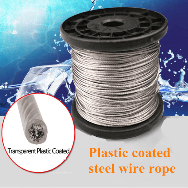 Diámetro 0,3 mm 0,5 mm 1 mm 1,2 mm 1,5 mm 2 mm Cable de acero recubierto de PVC Tendedero Acero inoxidable a prueba de herrumbre