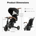 thumbnail image 3 of Tricycle Pliable 9-en-1 pour Tout-Petits INFANS, Convertit la Poussette en Draisienne avec Poignée de Poussée Réglable, Auvent et Dossier, Conversion à Pédales, Roues Arrière Rétractables pour 1 à 6 Ans, 3 of 9