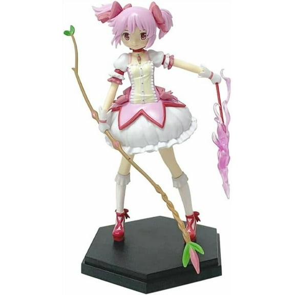 New Kaname Figure, Pink Suit Standing Kaname Madoka Anime Figures 17cm/6.7inch Handmade Cosplay PVC Statues Souvenirs for Anime Fans Gifts