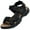 Black, variant on Men's Outdoor Sandals Beach Sandals Leather Closed Toe Fisherman Sandal