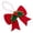 Red1, variant on Elegant Fabric Bow Hanging Ornament With Drop Charms Indoor Xmas Home Party Tree Decor