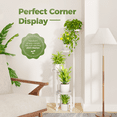 thumbnail image 4 of Gentingbro Corner Plant Stand Indoor Outdoor, Tall Metal Flower Pot Stands for Multiple Plants, 4 Tier White Heavy Duty Plant Shelf for Patio Garden Balcony Living Room Bedroom, 4 of 7