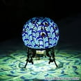 thumbnail image 6 of VOREEN Solar Gazing Ball, 10" Mosaic Glass Gazing Globe with Solar Light, Handmade Outdoor Yard Decor Sphere for Patio Lawn Garden, Gift for Mom Wife Friend, Peacock Feather Design (Blue), 6 of 8