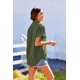 thumbnail image 5 of Blusa HOTOUCH de lino con botones para mujer, manga corta, color verde militar, 5 of 5