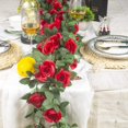 thumbnail image 5 of 4Pcs(32 FT) Artificial Rose Vine Fake Flower Garland Hanging Rose Ivy Hanging Baskets Wedding Arch Garden Background Decor (Red), 5 of 5