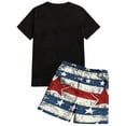 thumbnail image 5 of GrmtClth Men's Usa Flag 2 Piece Outfits Independence Day 1776-2026 T-Shirt and Shorts Set Classic Short Sleeve Outfits Trendy Elastic Drawstring Clothes Watermelon Red 3XL, 5 of 5
