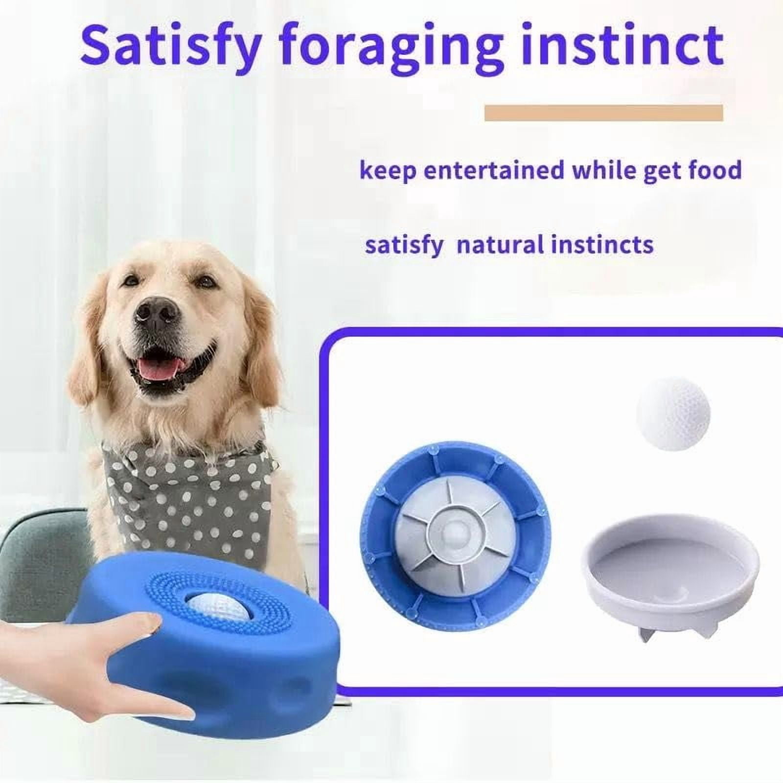 Slow Feeder Dog Lick Bowl with Rolling Ball – Anti-Slip Silicone Puzzle Feeder for Liquid Treats, Bone Broth, Yogurt, Wet Food – Anxiety Relief Enrichment Toy for Large Medium Small Dogs  Cats(Black)