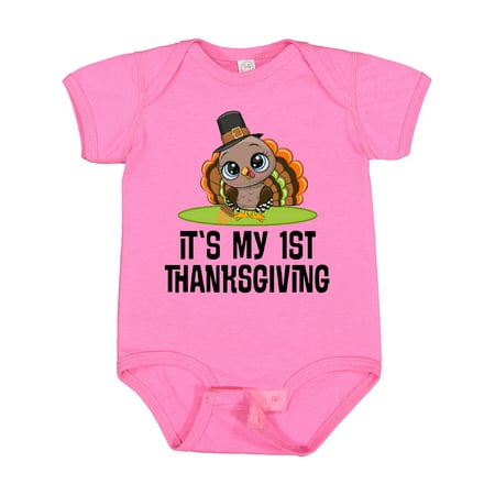 

Inktastic First Thanksgiving Pilgrim Turkey Boys or Girls Baby Bodysuit