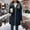 Navy, variant on Women's Printing Hooded Padded Jacket Zipper Long Sleeve Comfortable Mid-Length Coat for Casual Wear and Daily Activities in Cold Weather