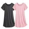 thumbnail image 2 of Avidlove 2 Pack Women Nightgowns Sleapwear Short Sleeve Sleepshirt Soft Sleepdress Casual Pajama Dress S-XXL, 2 of 7