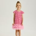 thumbnail image 2 of Kidagic Toddler Girls Sequin Dress Sparkly Gown Party Dresses Little Kids A-Line Velvet Dress, 2 of 8