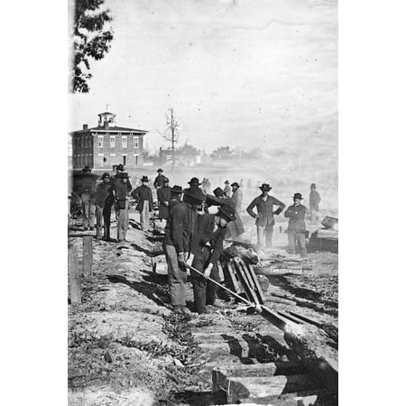 24x36 gallery poster, Sherman's troops destroying a railroad in Atlanta, 1864, Sherman's March to the Sea