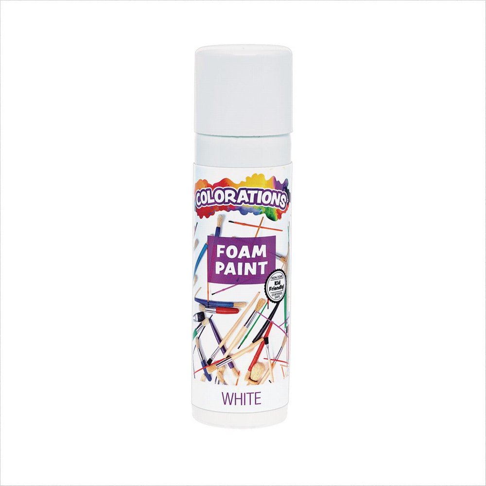 Colorations Foam Paint, Bright White, 8 ounce can, Puffy, Fluffy